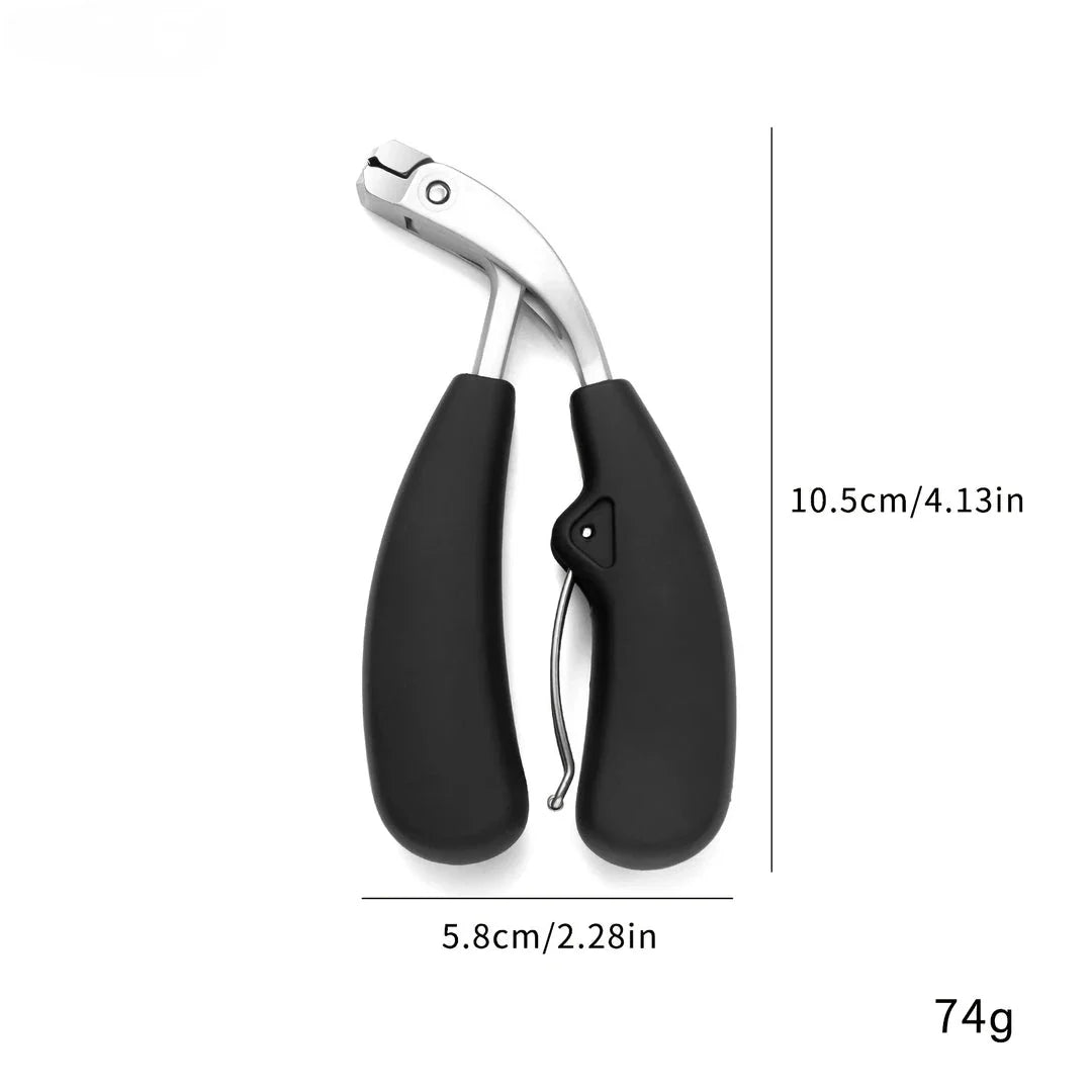 Heavy-Duty Curved Nail Clippers for Thick Toenails and Elderly Care with Stainless Steel Construction and Anti-Splash Storage