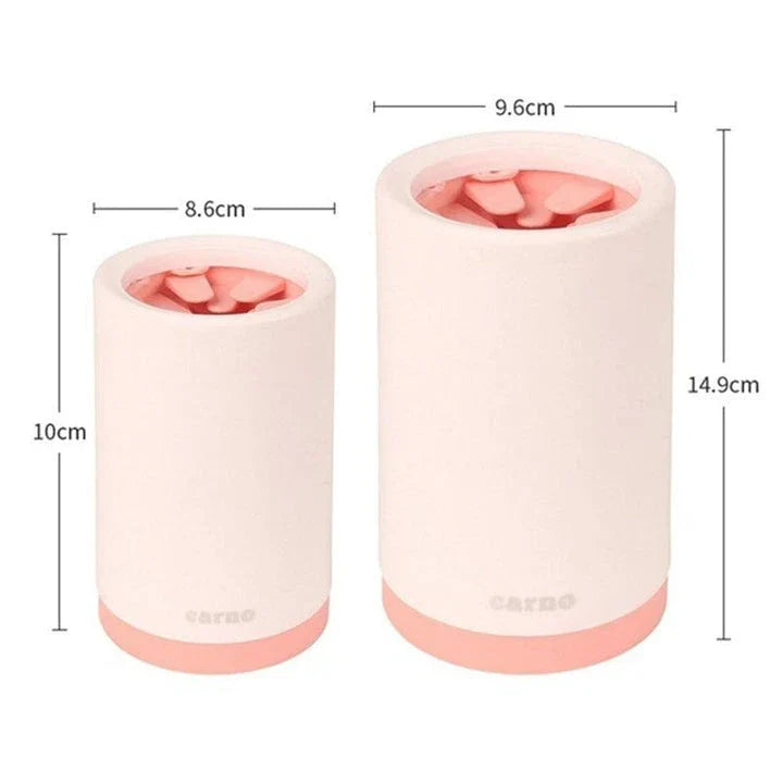 Silicone pet paw cleaner with soft bristles for gentle scrubbing and ergonomic design for easy handling