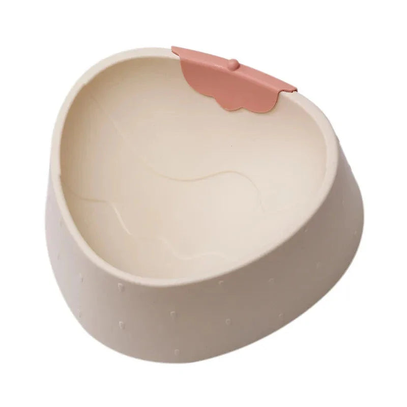 Cartoon-style pet bowl with anti-slip base, designed to provide comfort and reduce mess during mealtime for dogs and cats.