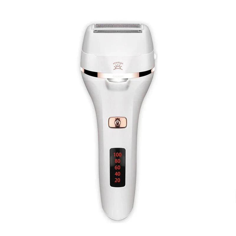 4-in-1 Electric Lady Shaver and Foot Callus Remover with stainless steel blades, adjustable speeds, and waterproof design for smooth, beautiful skin