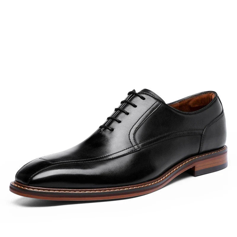Premium Leather Retro Sneakers for Men in Black - Durable Cowhide Upper, Composite Sole, Versatile Everyday Wear