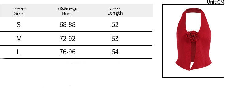 Chic knit halter vest with a captivating 3D floral pattern, delivering a trendy and versatile look for any occasion.