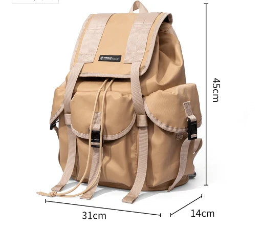 Men's versatile large capacity travel backpack in black color, featuring a spacious 20L design, water-resistant Oxford fabric, and breathable mesh back panel for comfort.