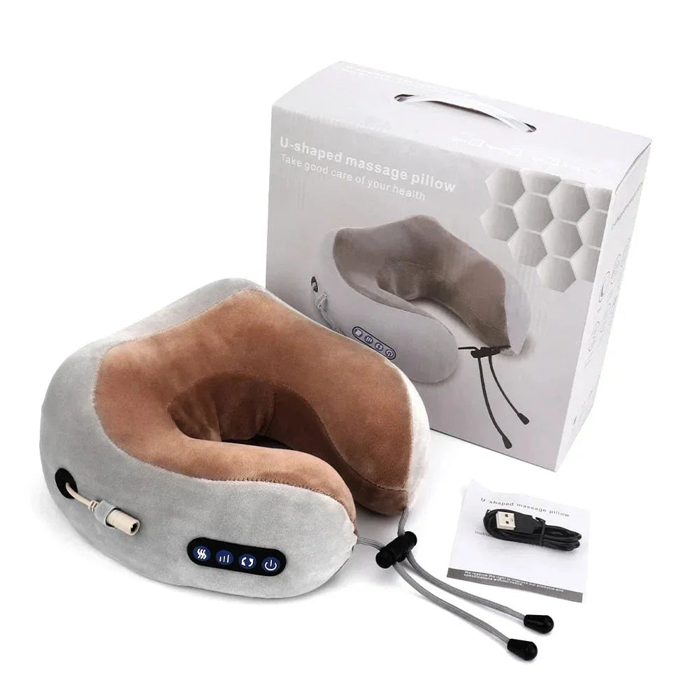 Ergonomic electric neck and shoulder massager with U-shaped design and adjustable massage settings