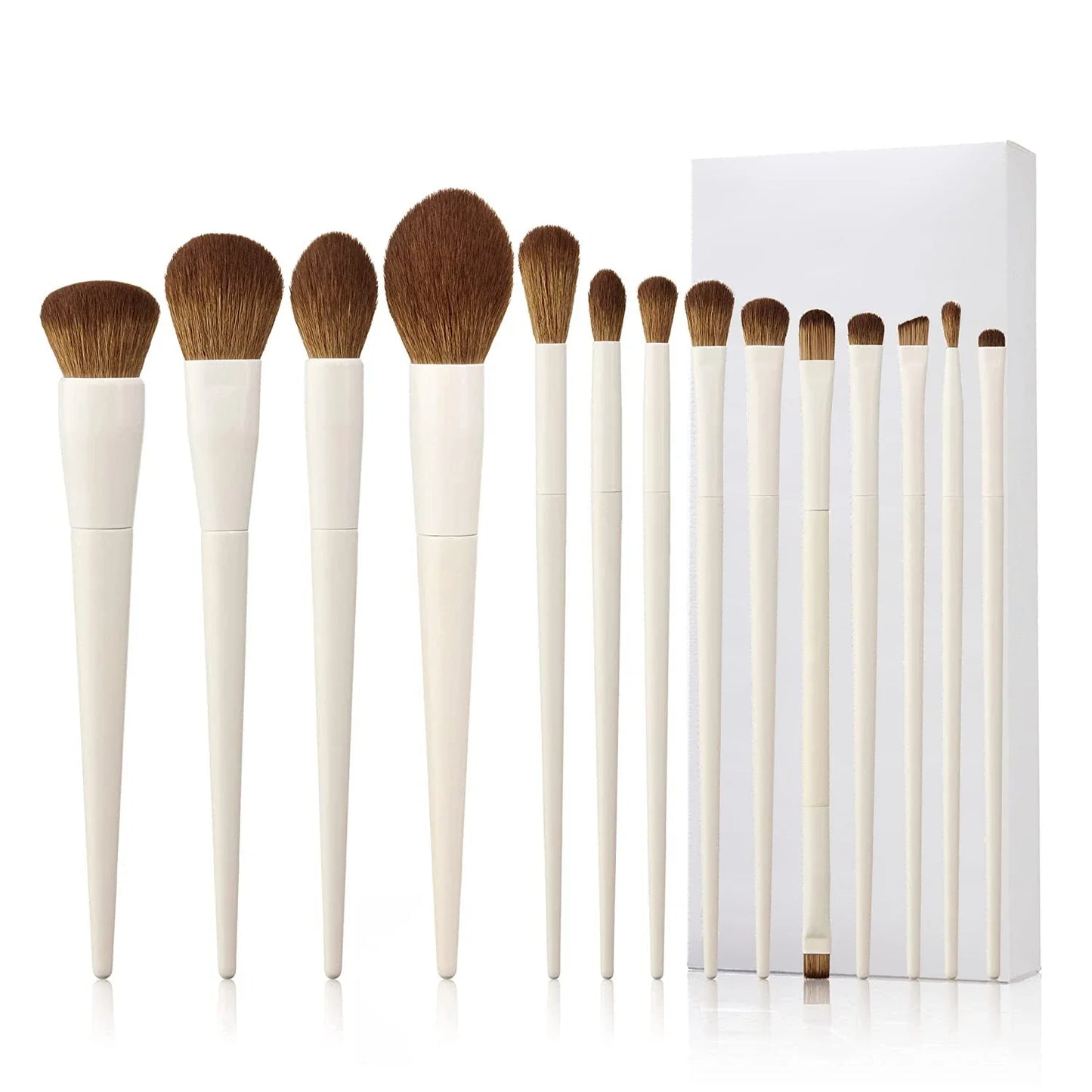 14-piece makeup brush set with soft nylon and artificial fiber bristles for flawless makeup application