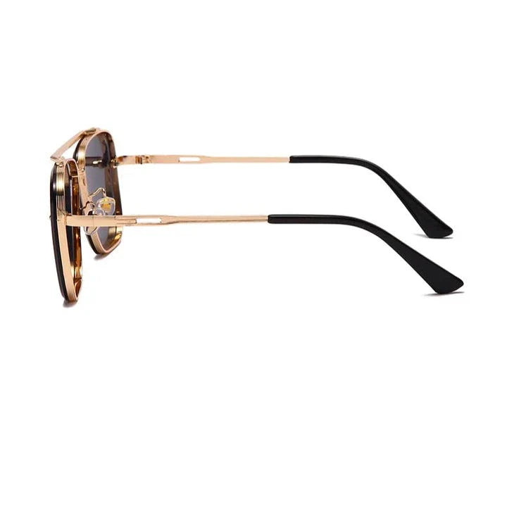 Classic Vintage Square Sunglasses with Durable Alloy Frame and UV400 Polycarbonate Lenses