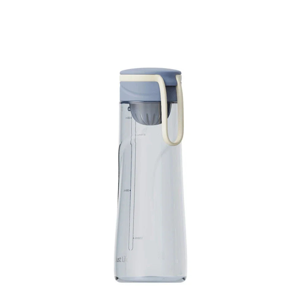 Durable and eco-friendly Tritan sports water bottle in white color with carrying strap, perfect for active lifestyles and outdoor activities.