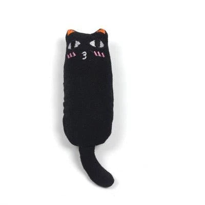 Cozy cotton-gray plush toy filled with catnip for playful cats