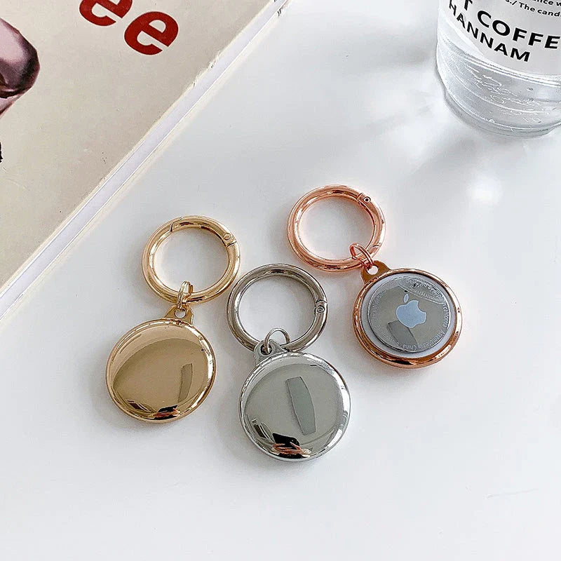 Stylish electroplated soft silicone TPU Airtag keychain cover in multiple colors for added protection and style