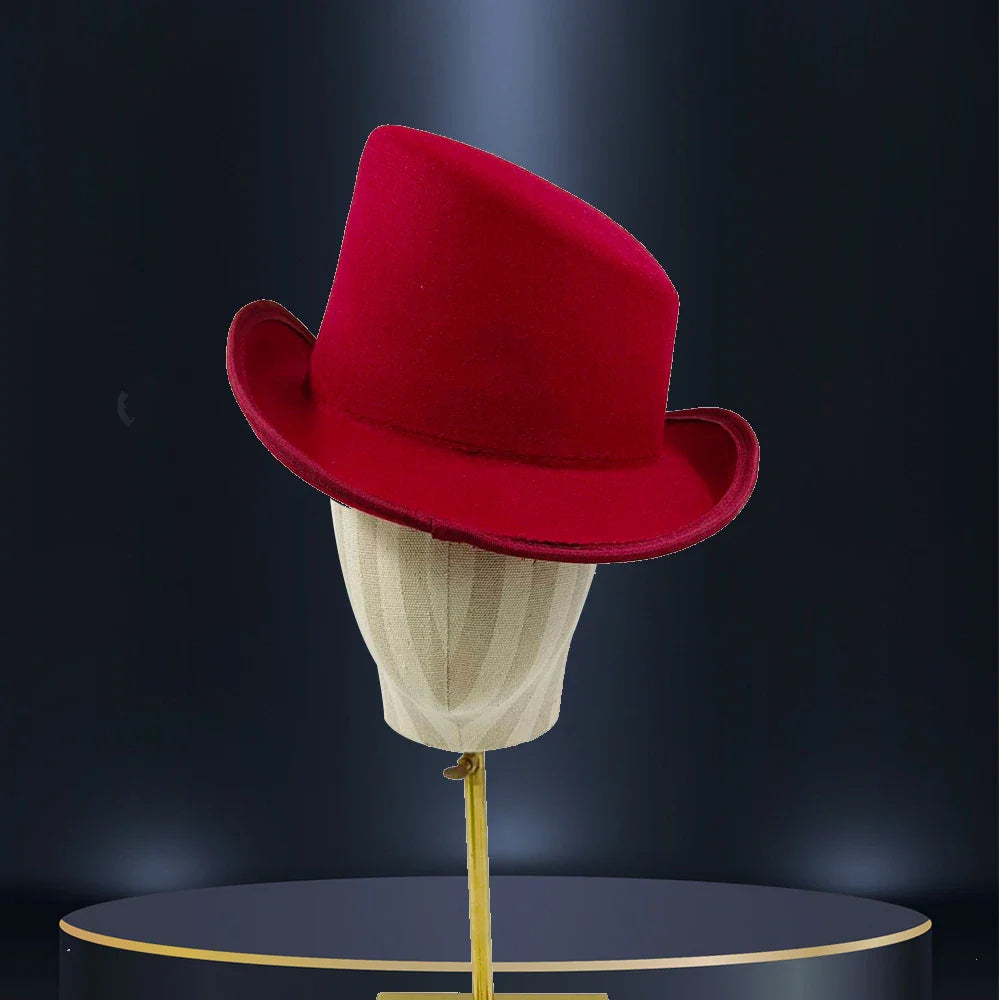 Soft, wool flat top roll brim hat in a variety of colors for men, perfect for autumn and winter wear
