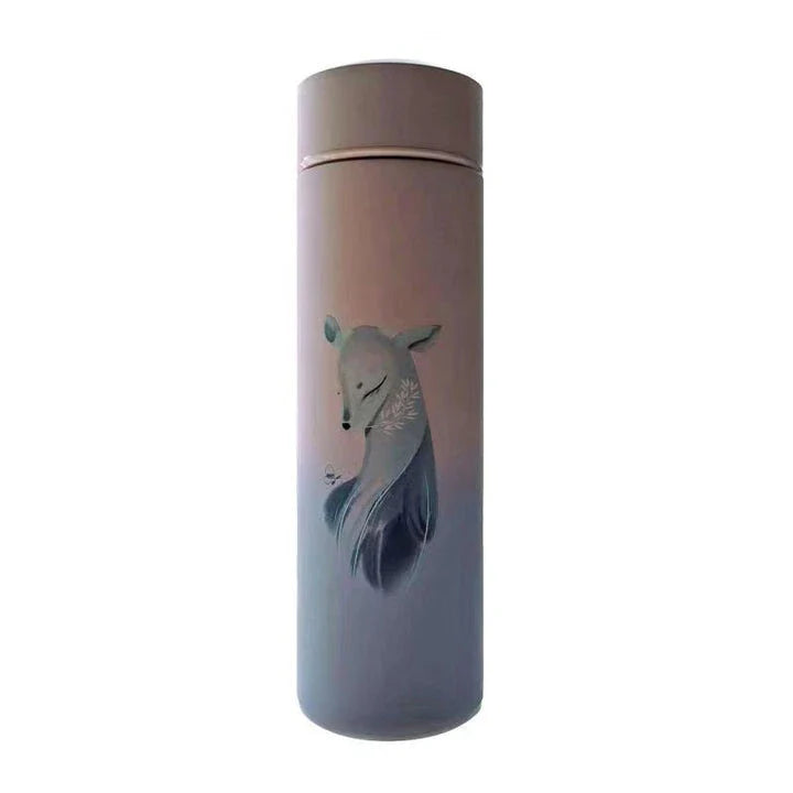 Premium insulated thermos with a sleek deer print design, keeping beverages hot or cold for up to 12 hours