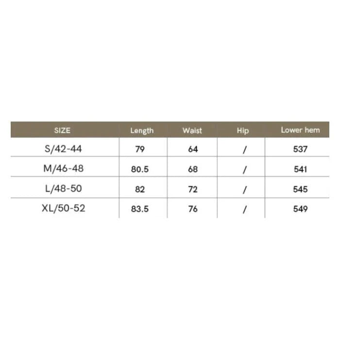 Elegant gauze A-line skirt in beige and white colors, featuring a graceful ankle-length design and unique patchwork detailing for a sophisticated look.