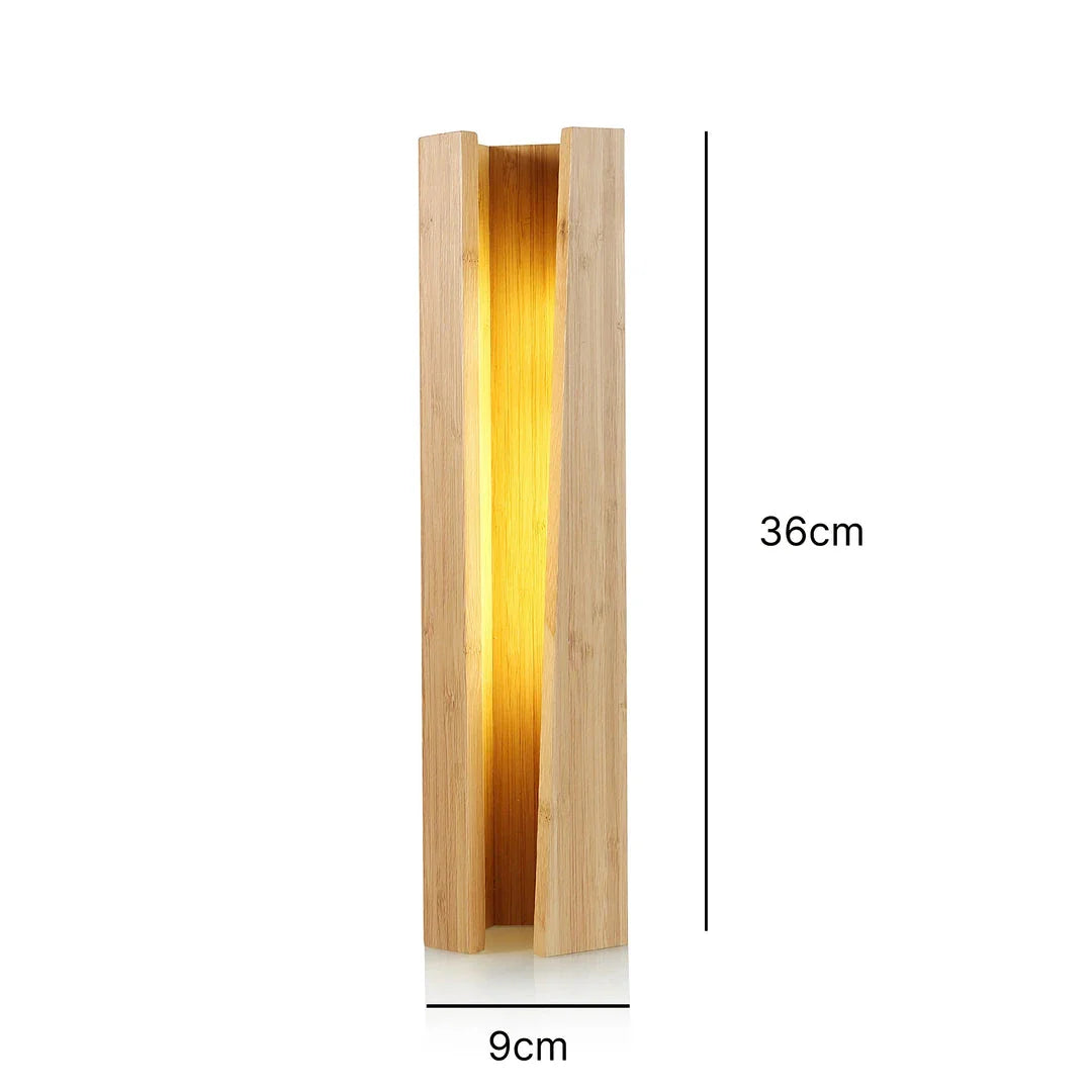 Elegant bamboo LED table lamp with adjustable brightness and soft, soothing light