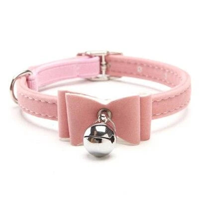 Elastic Cat Collar with Jingle Bell - Soft, Adjustable Velvet Accessory for Cats