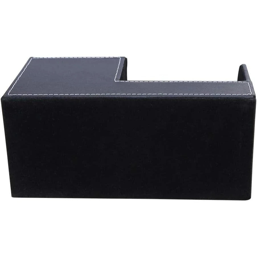 Elegant leather desk organizer with multiple compartments for storing pens, business cards, and other small items