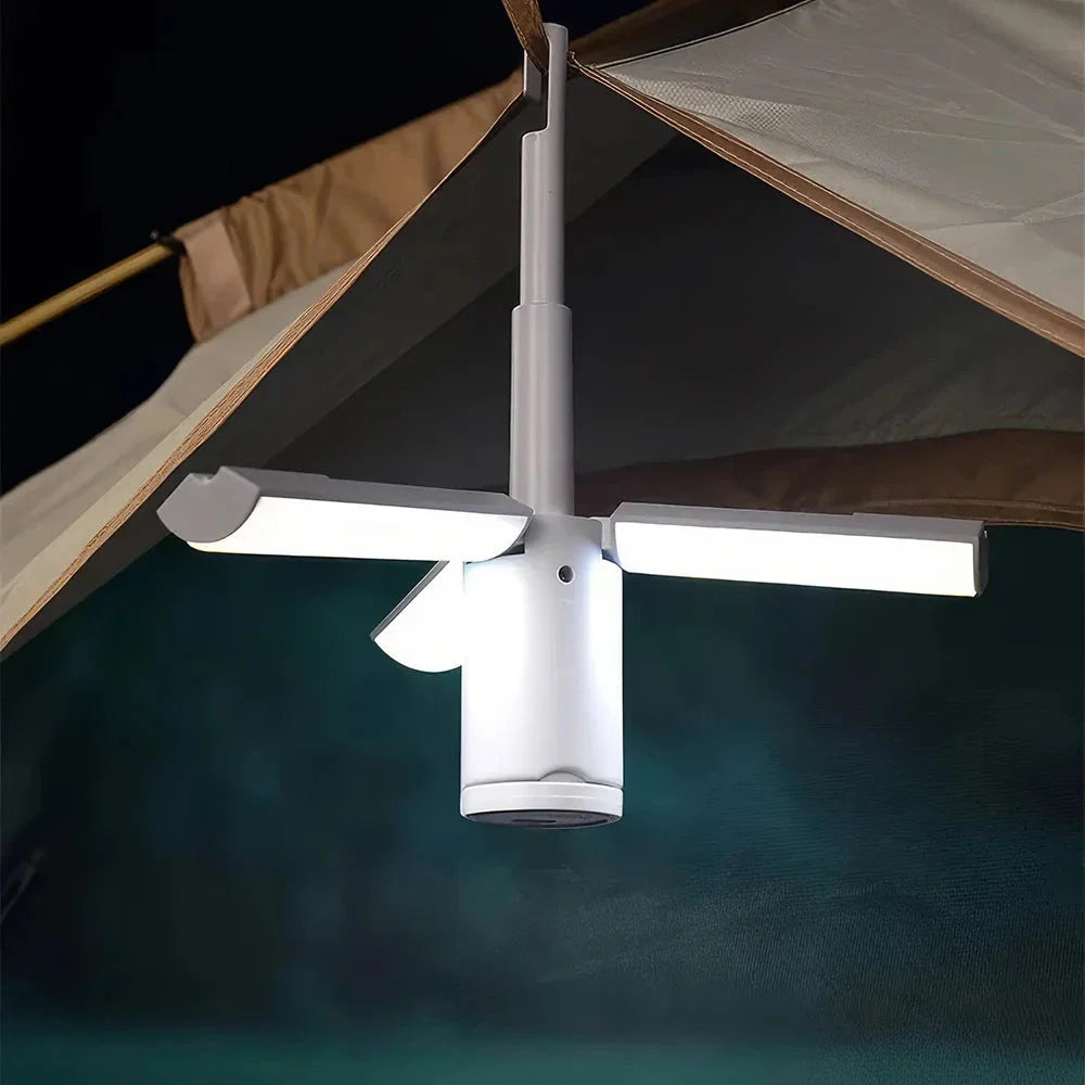 Portable Rechargeable Camping Lantern with durable ABS construction, energy-efficient LED bulbs, and long-lasting rechargeable battery