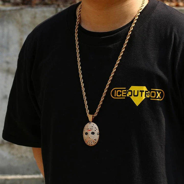 Stylish chainsaw-inspired pendant necklace made of premium copper and stainless steel