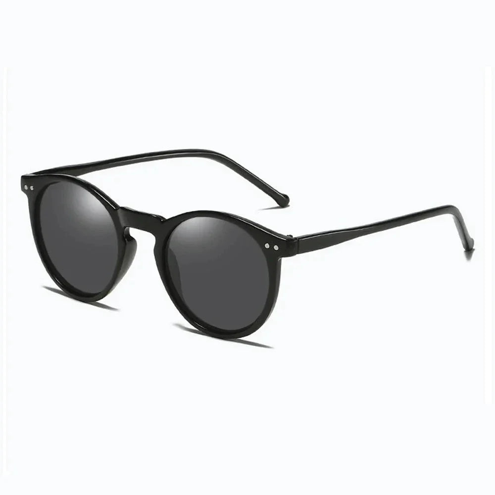 Retro round polarized sunglasses with UV400 protection, stylish frame design, and durable construction
