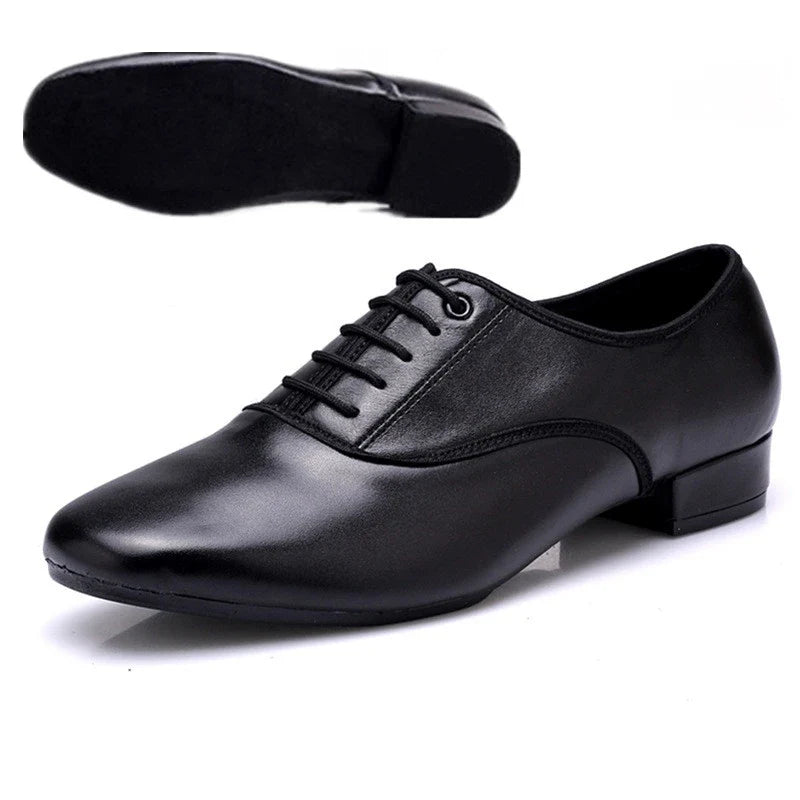 Premium microfiber leather dancing shoes with wear-resistant sole for optimal grip and comfort