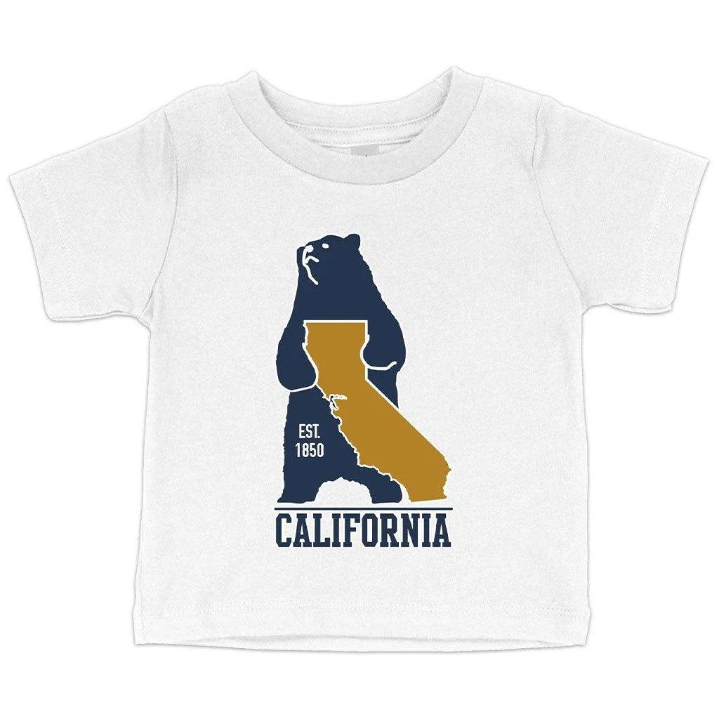 Cozy California Baby Bear T-Shirt in pink with a vintage-inspired bear graphic design
