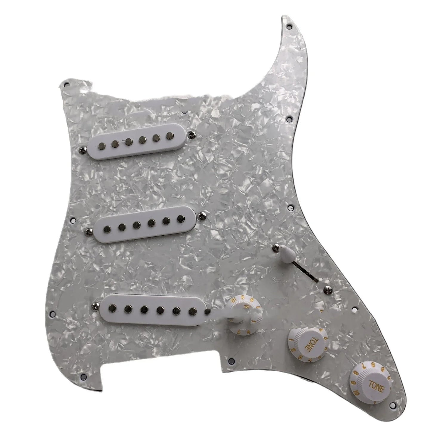Stylish guitar accessories set with guard plate and three-single pearl white panel for electric guitars