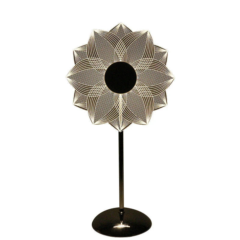 Modern LED Decorative Flower Table Lamp with a silver body and unique flower design