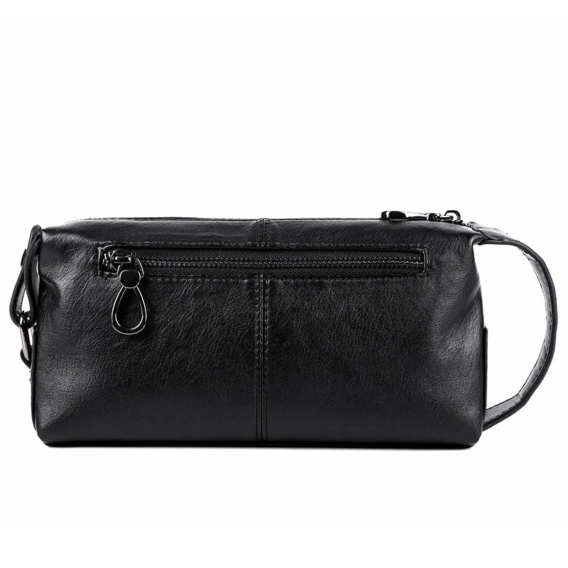Men's large capacity fashion tote soft leather clutch in a sleek, minimalist design