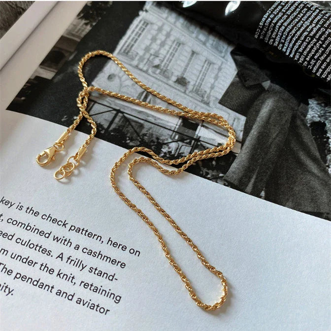 925 Sterling Silver Harbor Style Fried Dough Twists Necklace with a playful and elegant design