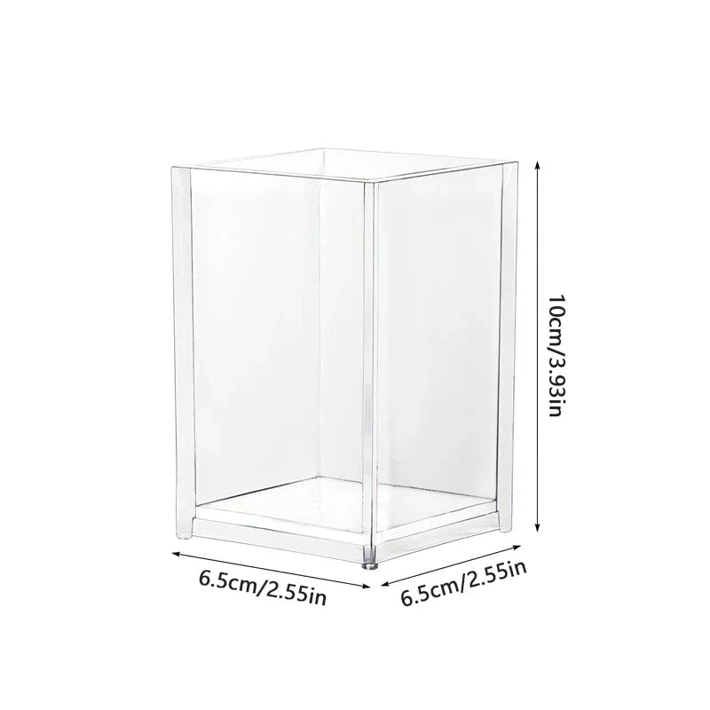 Plastic Makeup Brush Holder with Acrylic Storage Rack - Sleek and Functional Vanity Organizer