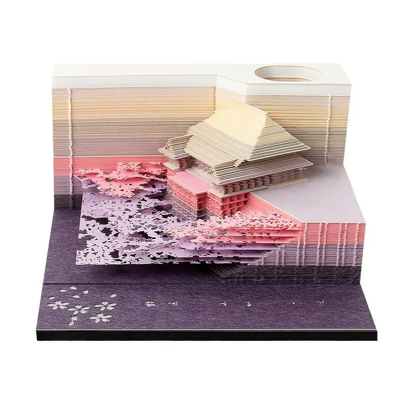 One Piece anime architecture modelling sticky notes notepad, 80mm by 45mm, on craft paper.