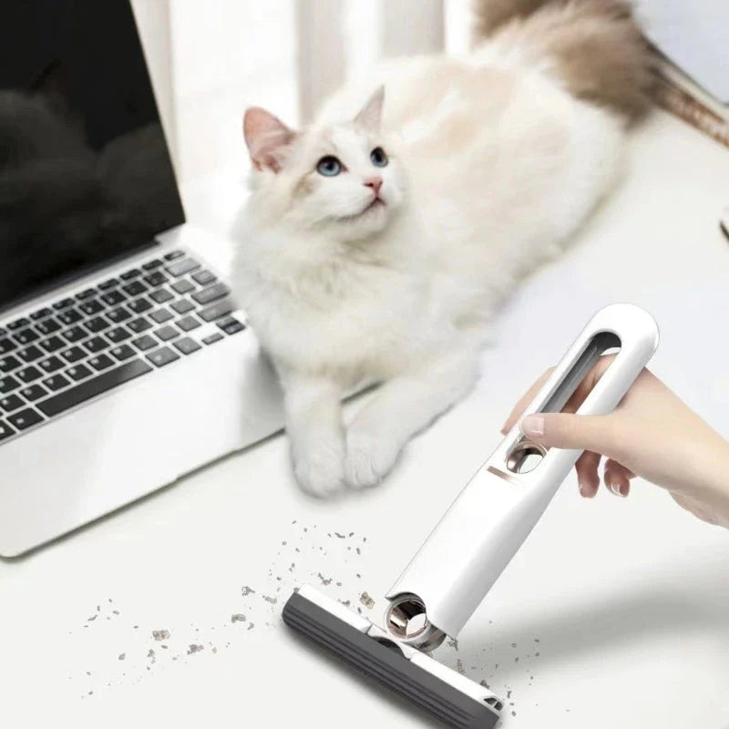 Versatile floor cleaning mop with single-handed squeeze handle, push-pull dehydration mechanism, and biodegradable cotton head