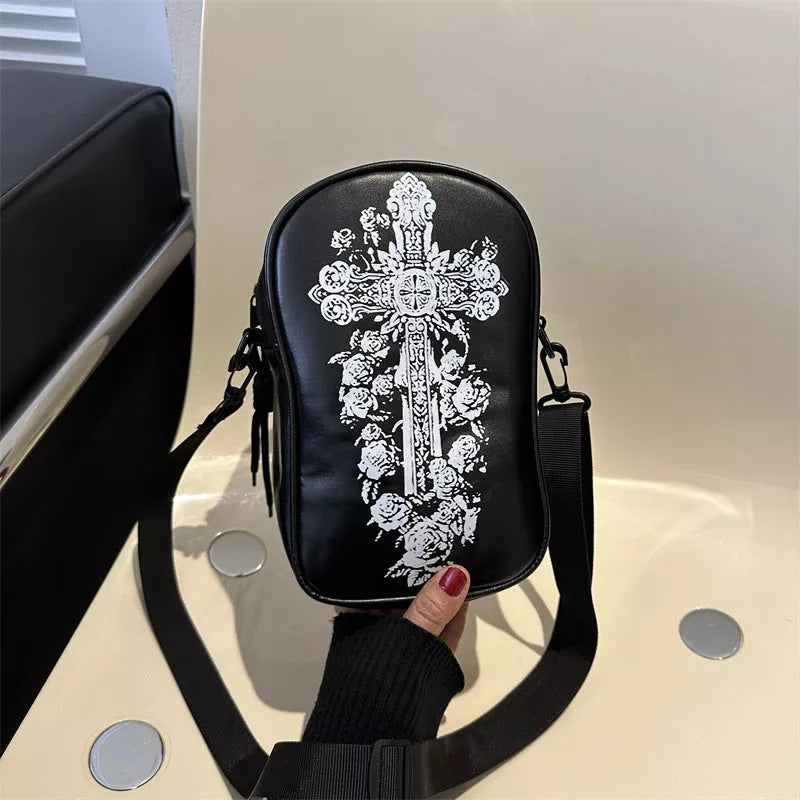 Halloween pumpkin printed crossbody bag with phone compartment in various colors