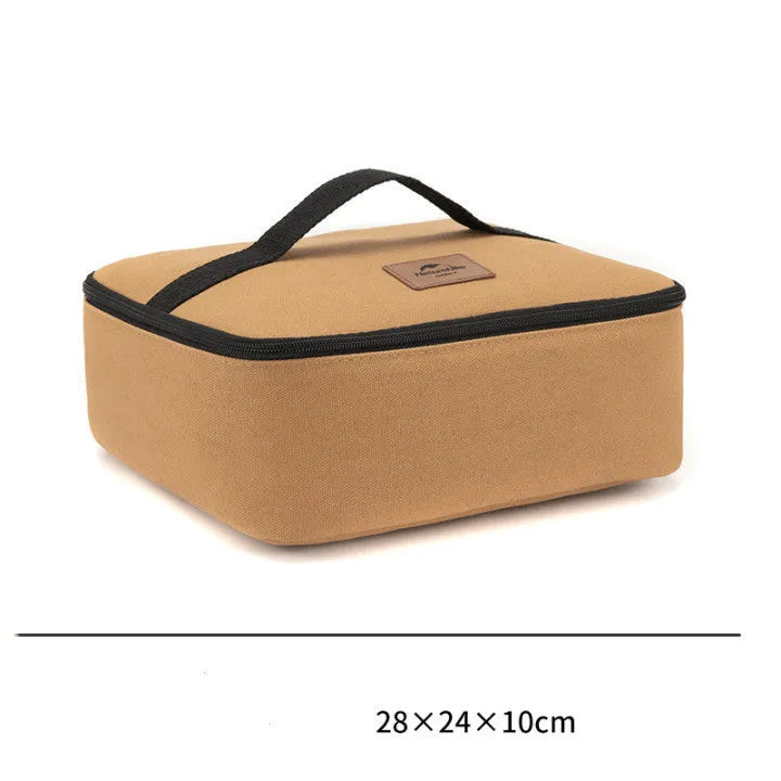 Camping bucket storage bag in canvas and Oxford cloth with pearl cotton lining, three sizes and capacities