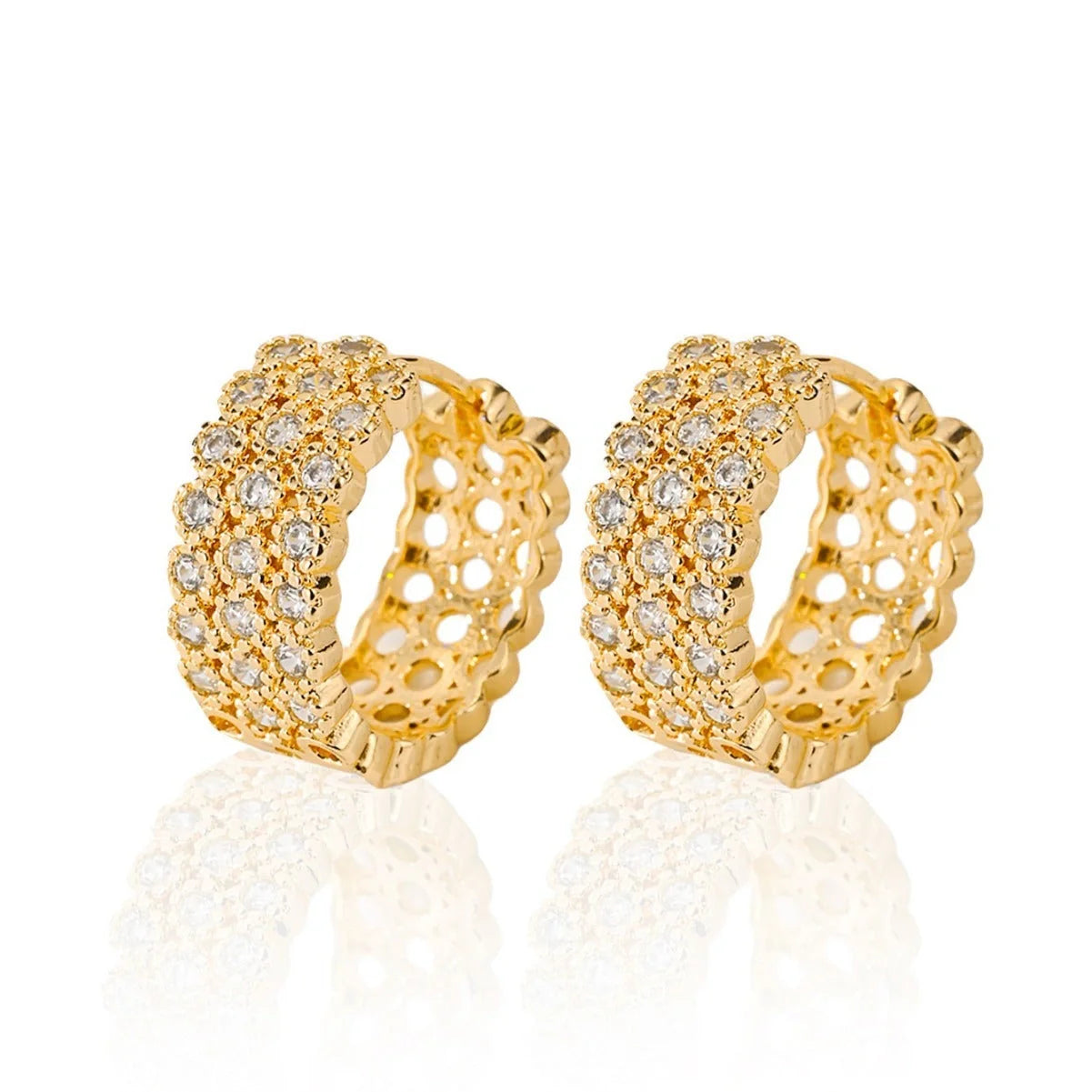 Women's copper all-matching earrings in HYL407010 color, showcasing exquisite design and durable construction