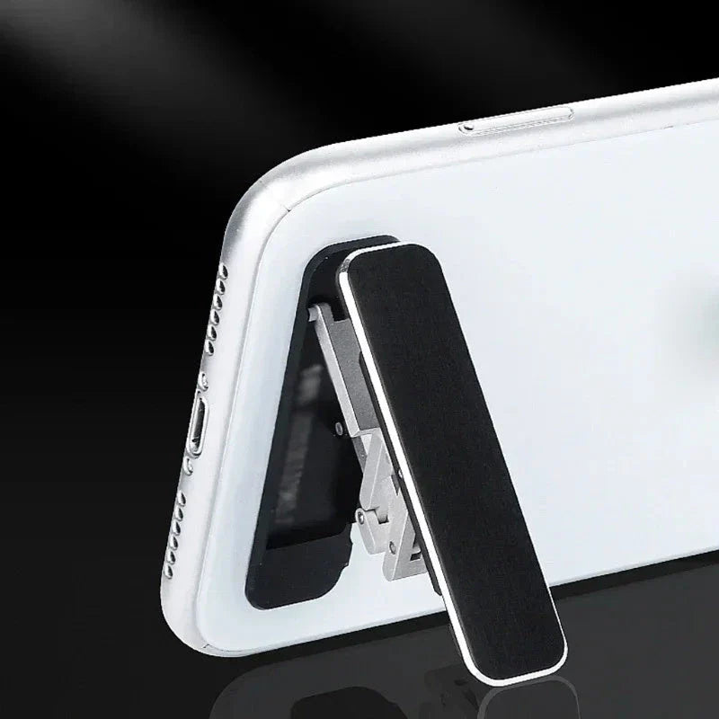 Versatile aluminum alloy folding phone stand with adjustable viewing angle for hands-free mobile productivity