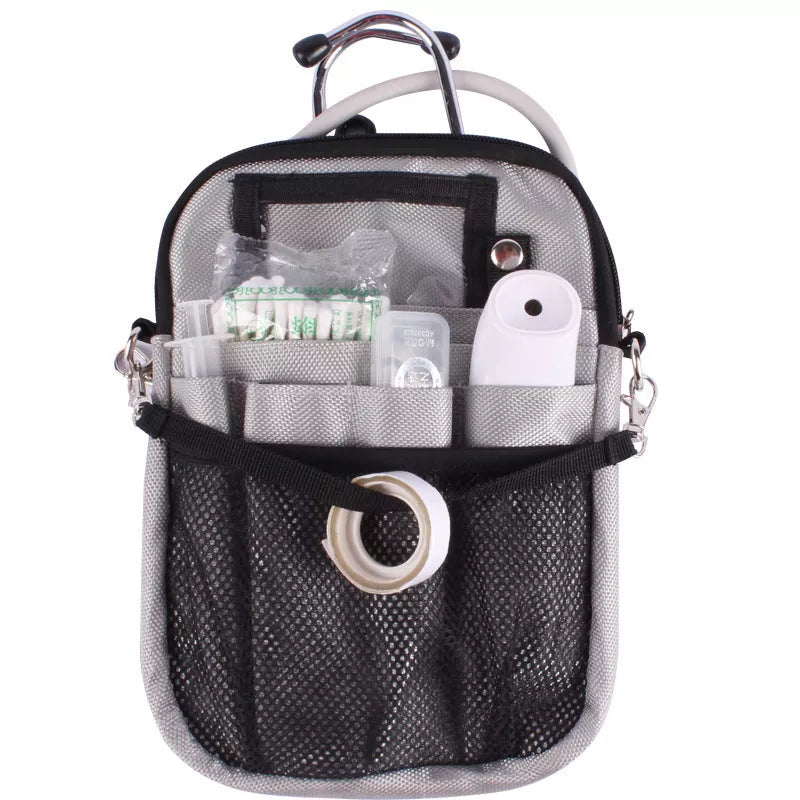 Medical staff waist bag in black, purple, navy blue, and silver gray with 15KG capacity