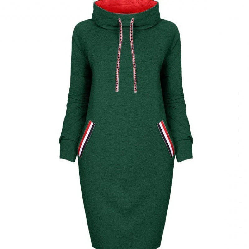 Elegant long sleeve party dress with high collar in a variety of colors and sizes