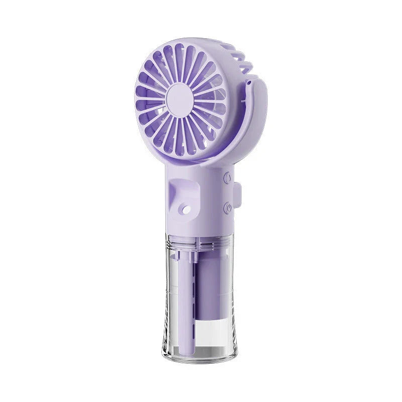 4-Speed Handheld Misting Fan with Adjustable Wind Speeds and Refreshing Water Mist for Summer Cooling