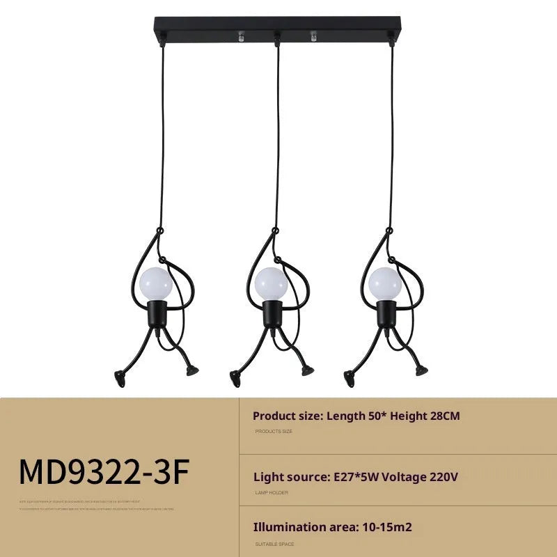 Small iron chandelier pendant light in modern simplicity style for restaurant cafe and clothing store decoration