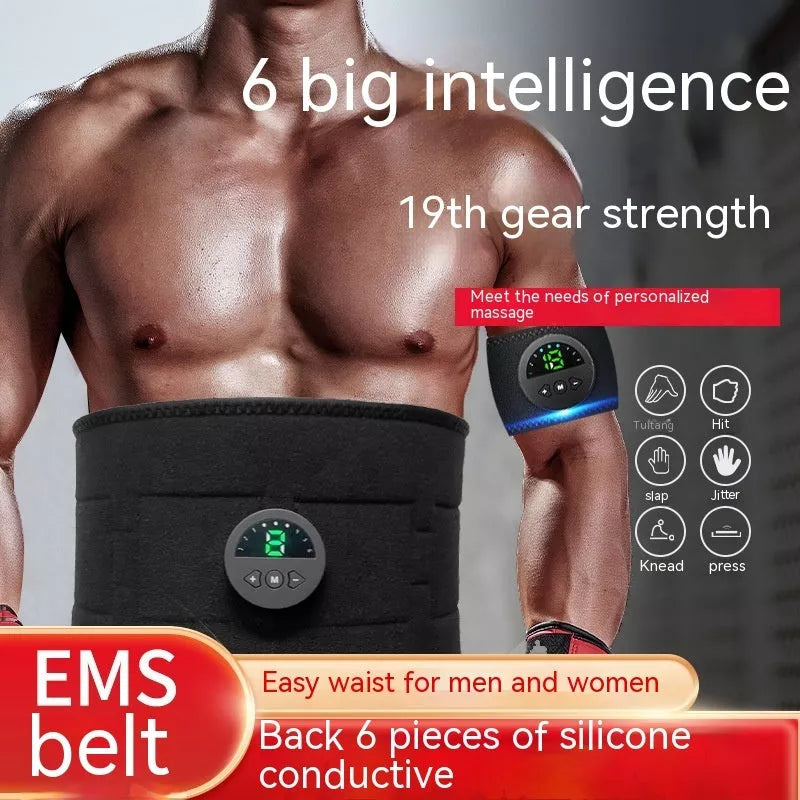 EMS Fitness Belt with silicone waistband for waist toning and muscle stimulation