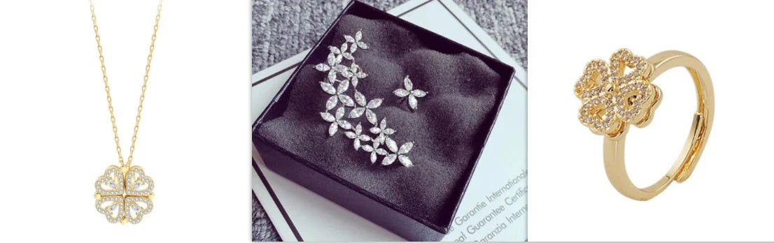 Elegant four-leaf clover necklace with magnetic and detachable design for versatile styling