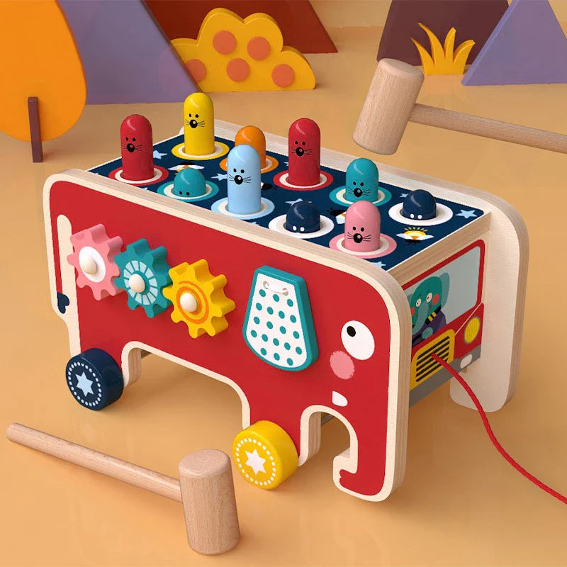 Wooden Pounding Bench Toys - Educational Hammering Set for Toddlers and Kids