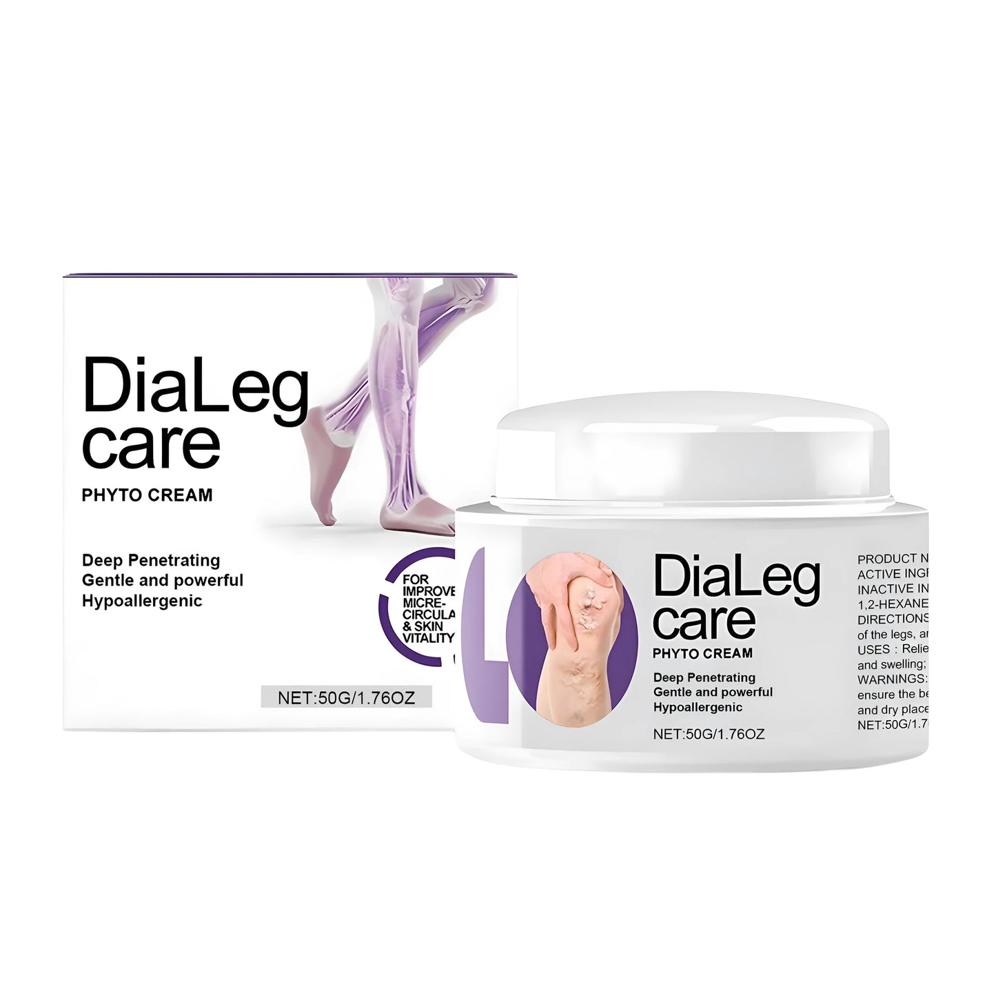 A single 50g tube of varicose vein care cream with mint and shea butter ingredients.