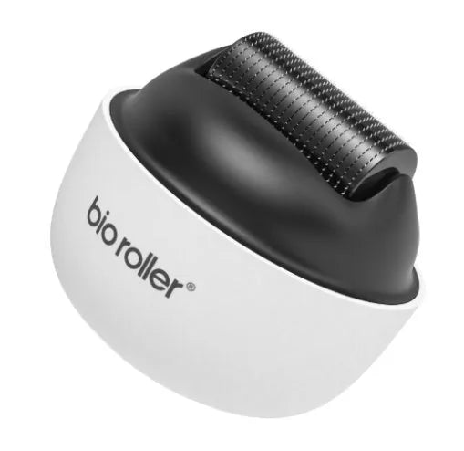 White men's portable microneedle beard roller with 0.25mm to 2.0mm specifications, 20cm x 15cm x 13cm
