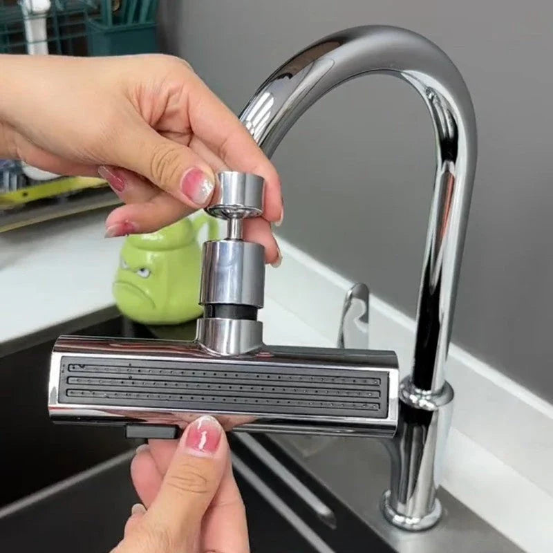 Versatile kitchen faucet with adjustable water flow modes, high-arc design, and pull-down sprayer for efficient cleaning and rinsing