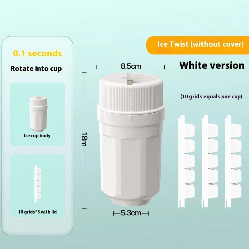Ice tray with twist-release mechanism for easy ice cube removal, made of high-quality materials and available in various colors