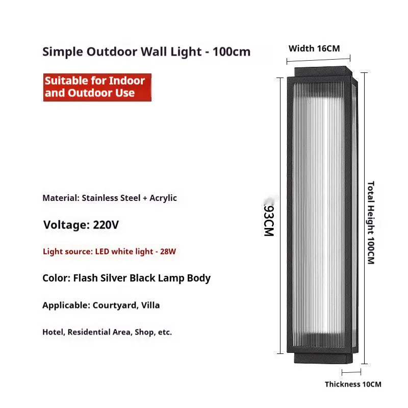 Stainless steel outdoor wall lamp for garden and courtyard lighting