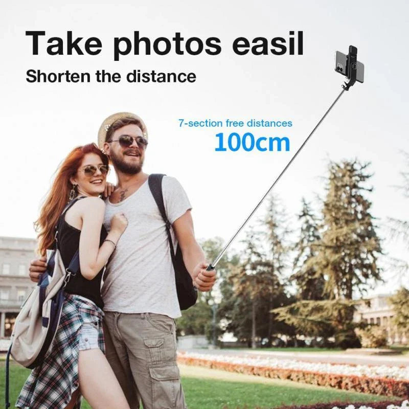 Bluetooth Selfie Stick with Tripod for iPhone, Extendable Length, Remote Control, Hands-Free Photography