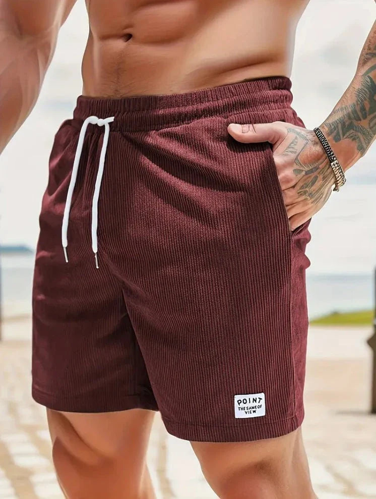 Comfortable corduroy drawstring shorts in a variety of stylish colors, perfect for casual summer wear.