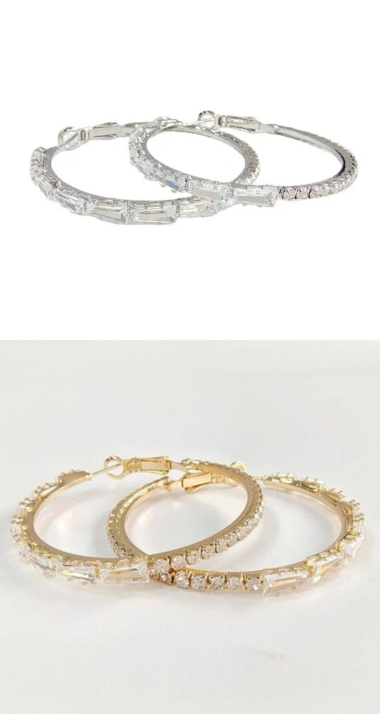 Elegant gold zircon earrings with vintage-inspired design and mixed gem inlay